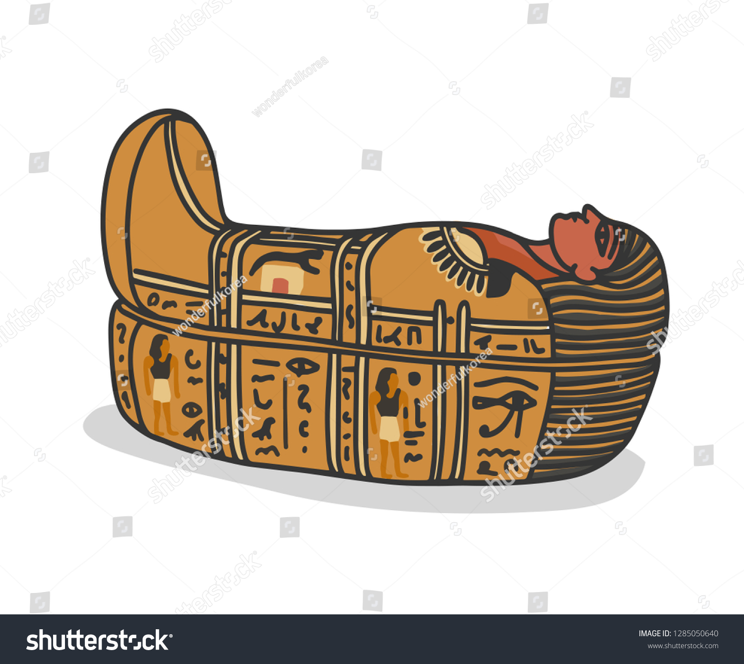 Ancient Egyptian Sarcophagus, Tomb For Pharaons - Royalty Free Stock 