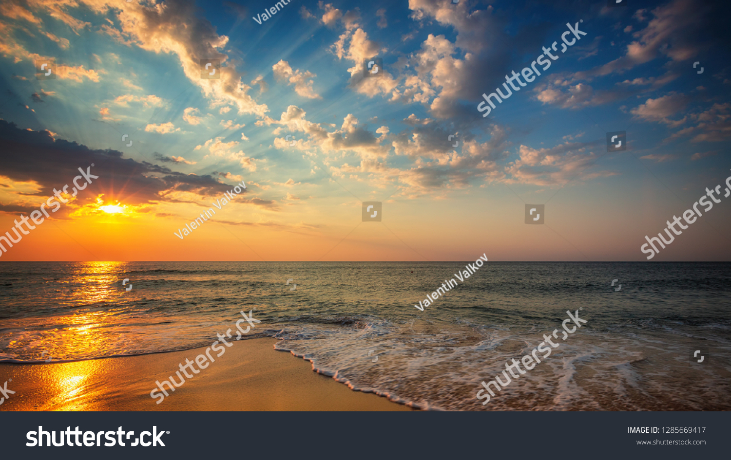 Beautiful cloudscape over the sea, sunrise shot
 #1285669417