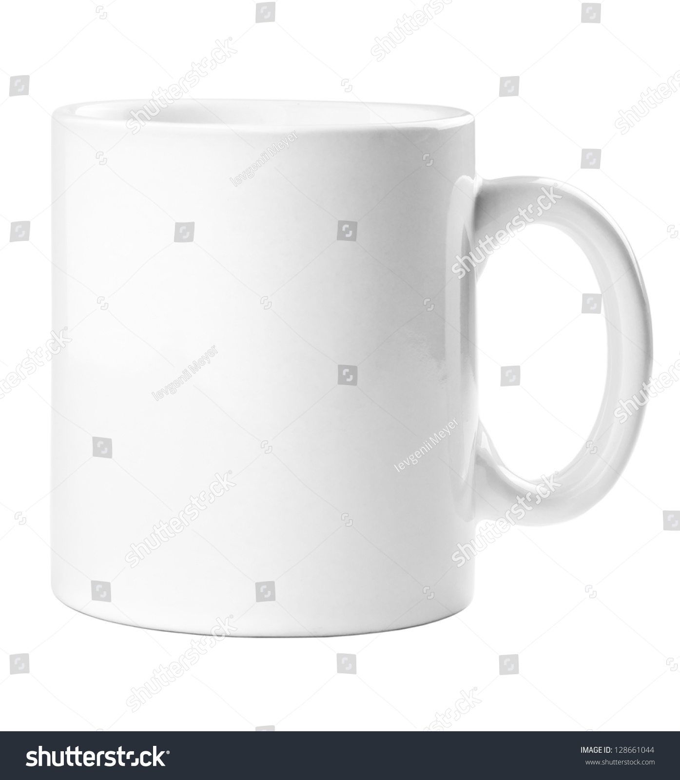 White mug empty blank for coffee or tea isolated on white background #128661044