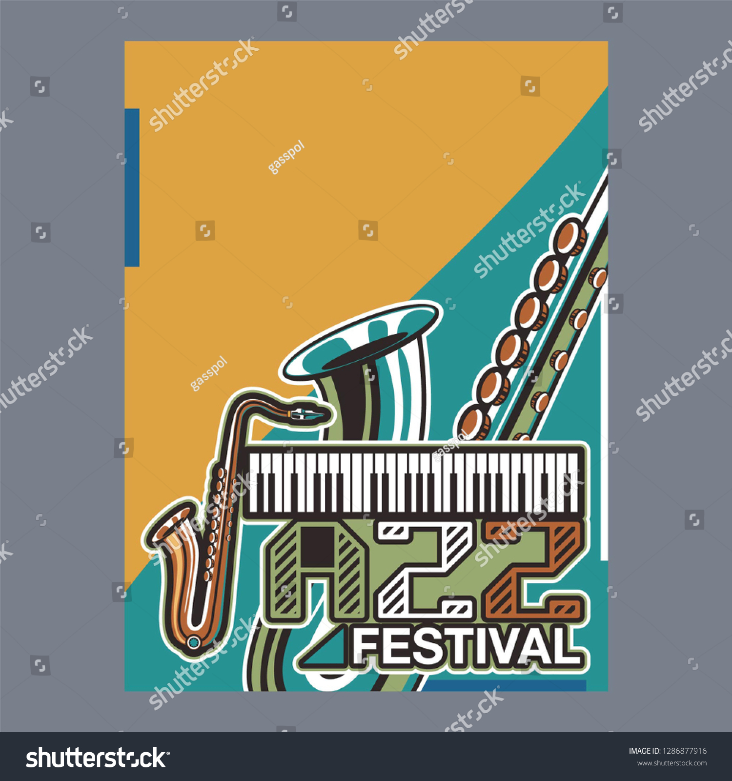 Jazz Music Poster Background Template Royalty Free Stock Vector 1286877916 