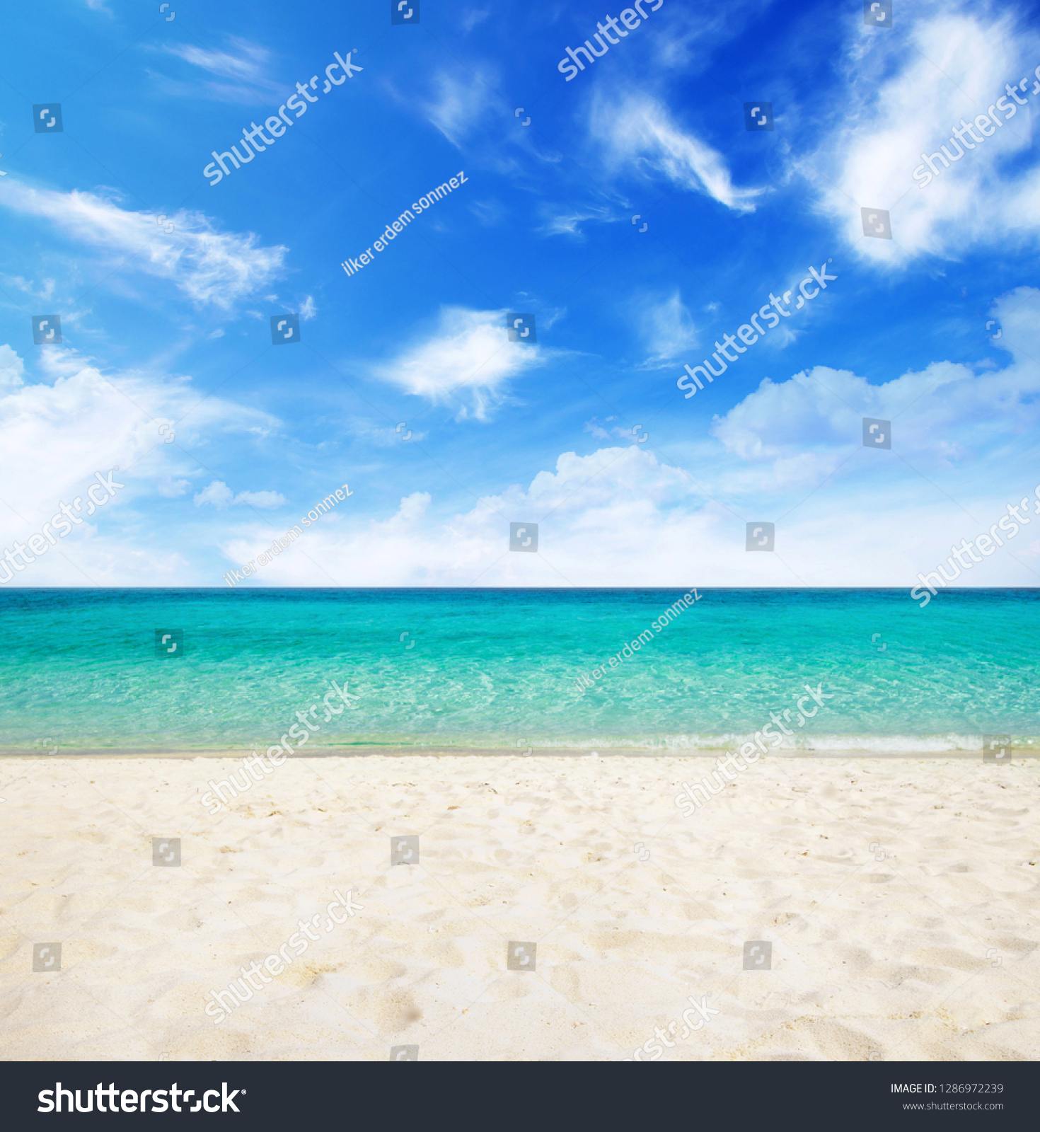 Beautiful tropical beach in summer day. #1286972239
