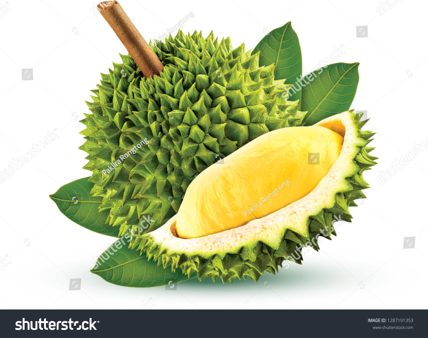 Durian isolated from white background #1287191353