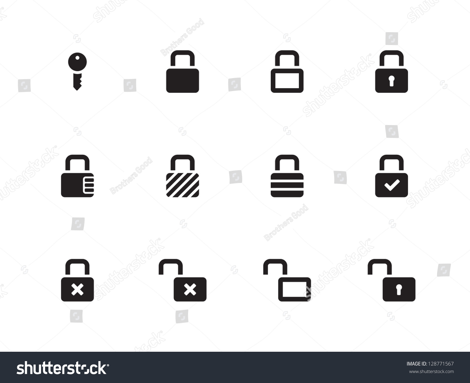 Locks Icons on white background. Vector illustration. #128771567