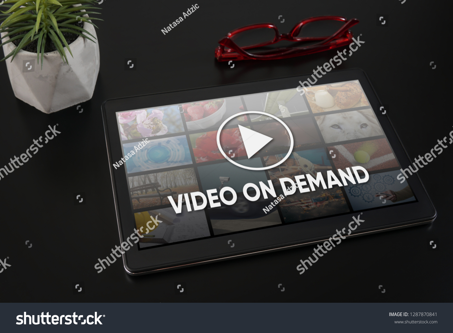 Video On Demand television internet stream multimedia concept  #1287870841