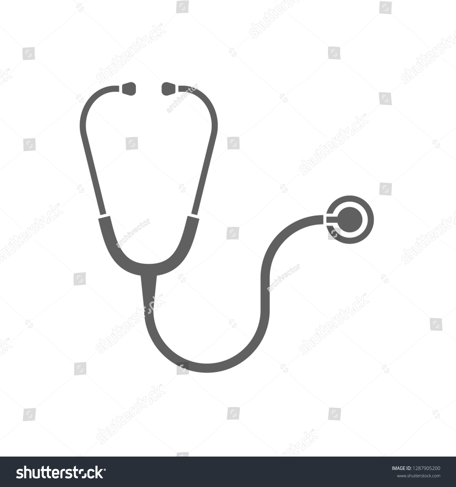 Medical icon stethoscope. Isolated sign stethoscope on white background. Vector illustration #1287905200