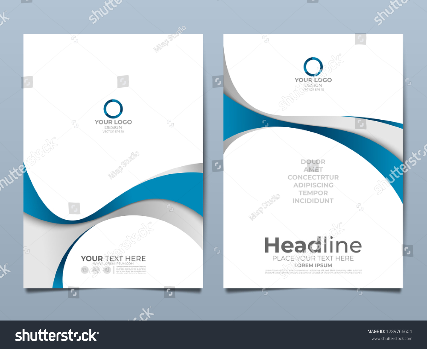 Blue corporate identity cover business vector - Royalty Free Stock ...