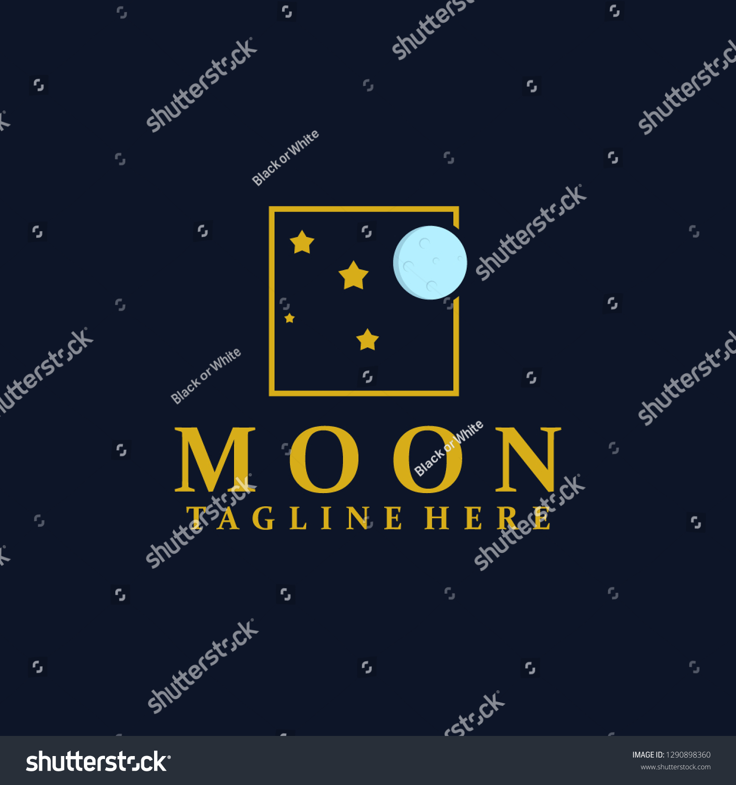 Moon Logo Design - Royalty Free Stock Vector 1290898360 - Avopix.com