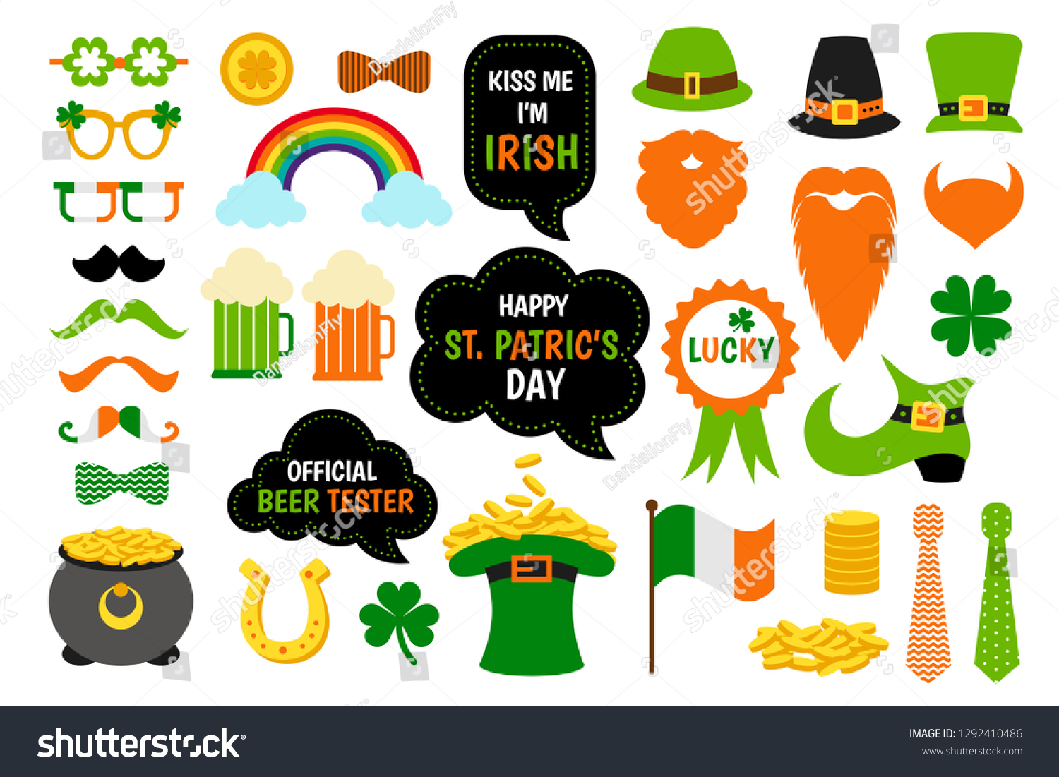 Saint Patricks Day Photo Booth Props Set Vector Royalty Free Stock Saint Patricks Day Photo Booth Props Set Vector Royalty Free Stock