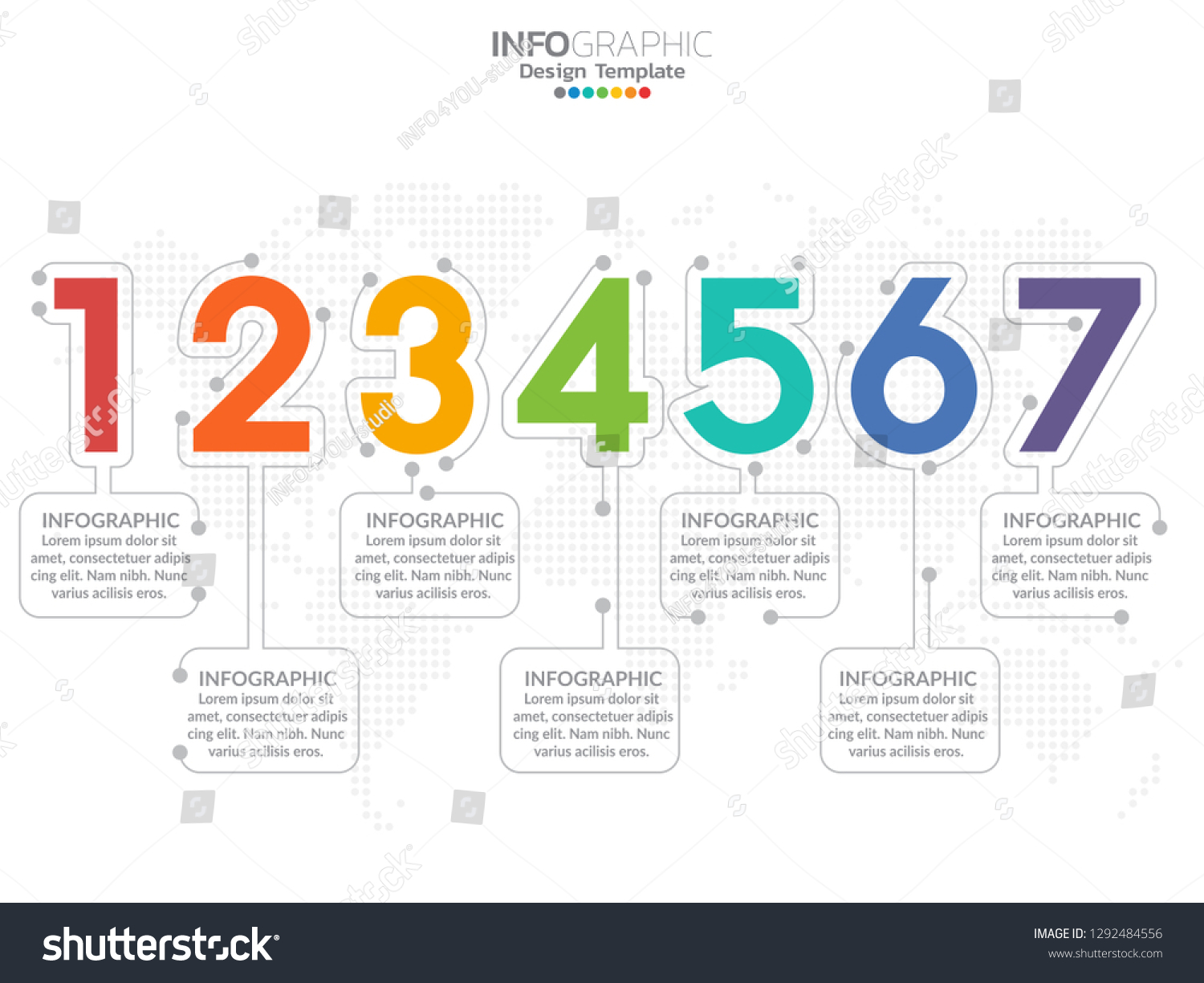 Business 7 Step Process Chart Infographics With Royalty Free Stock Vector 1292484556 8980