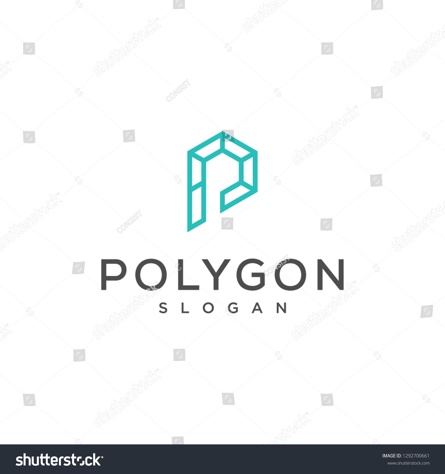 polygon line logo design - Royalty Free Stock Vector 1292700661 ...