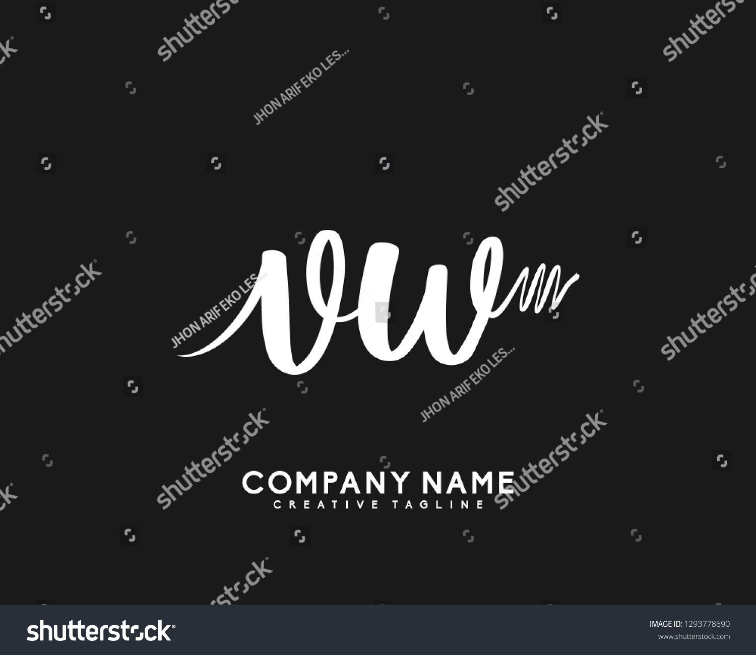 VW Initial Handwriting Logo Template Vector - Royalty Free Stock Vector ...