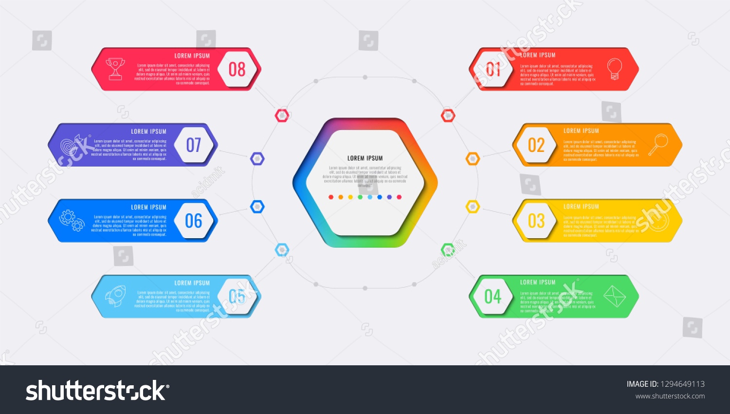 Simple Eight Steps Design Layout Infographic - Royalty Free Stock ...