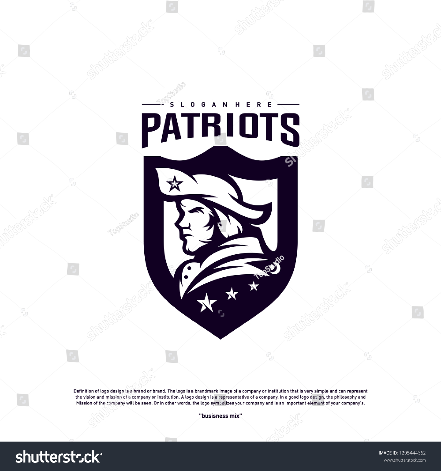 Patriots Logo Design Vector. Head Patriots Logo - Royalty Free Stock ...