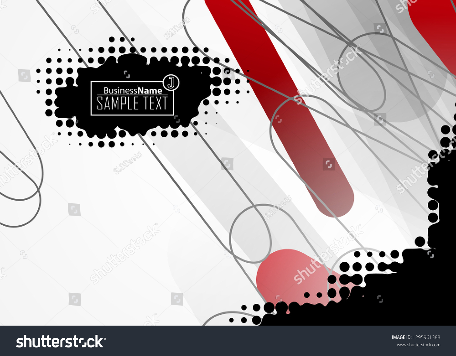 Red contrast abstract technology background. Red corporate design. Abstract tech corporate red design flyer background. Black geometric illustration for flyer, brochures, web graphic design background #1295961388
