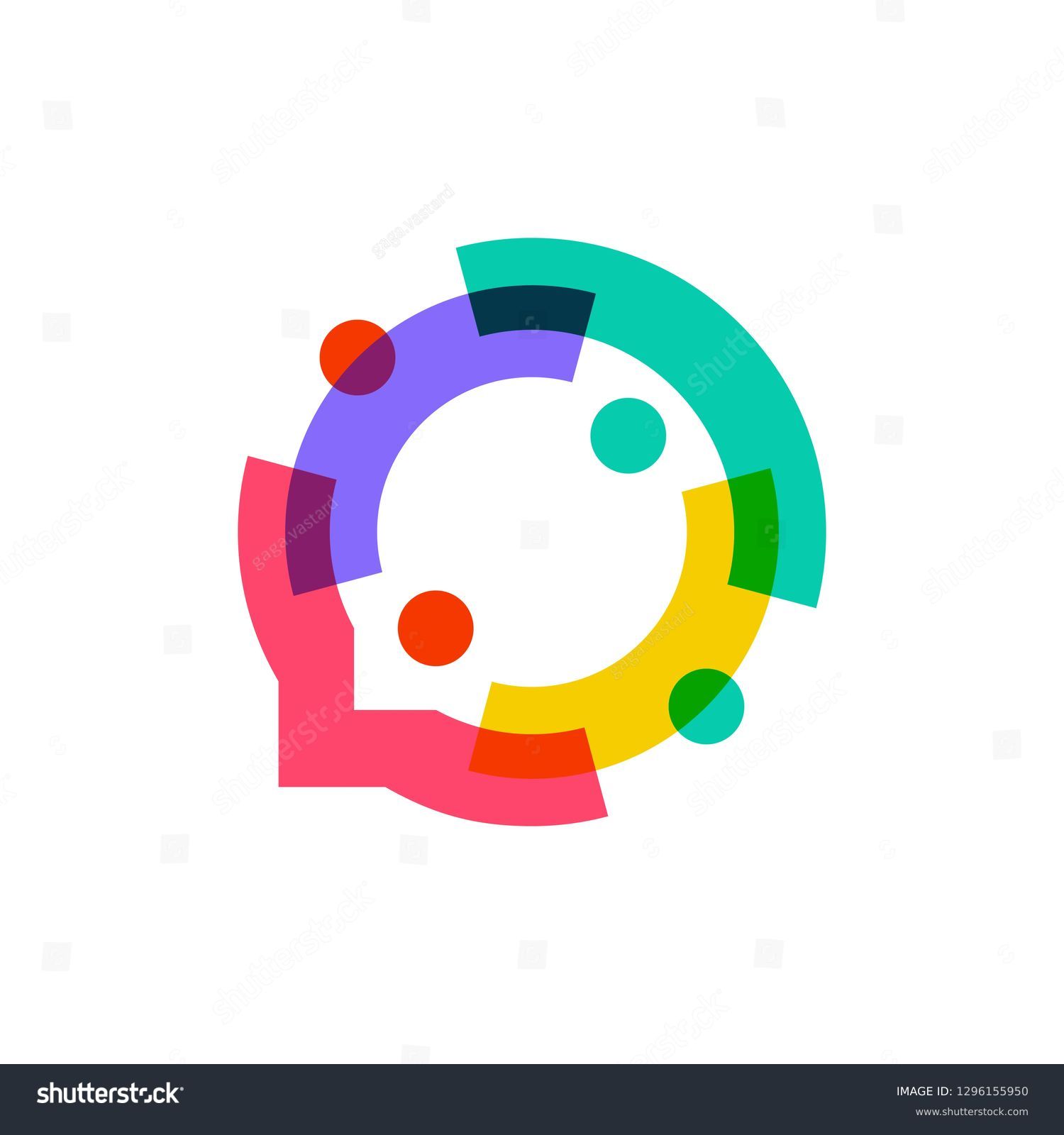 people family together human unity chat bubble logo vector icon #1296155950