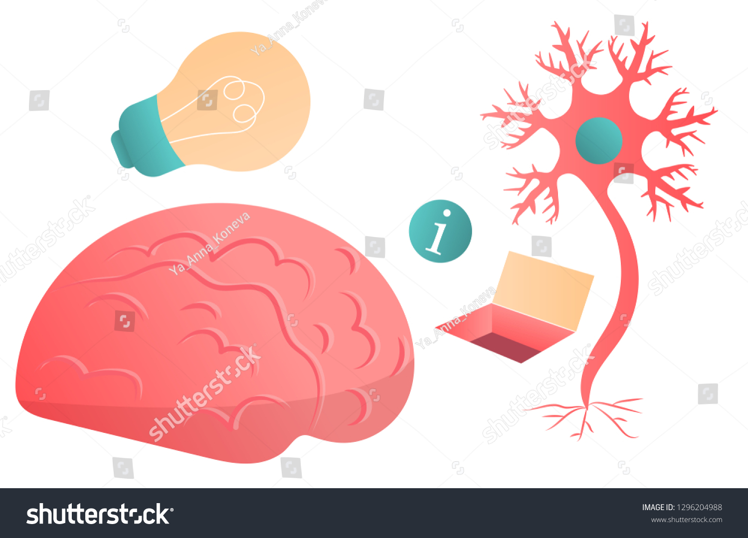 Neuron, brain, information transfer. Light bulb - Royalty Free Stock ...