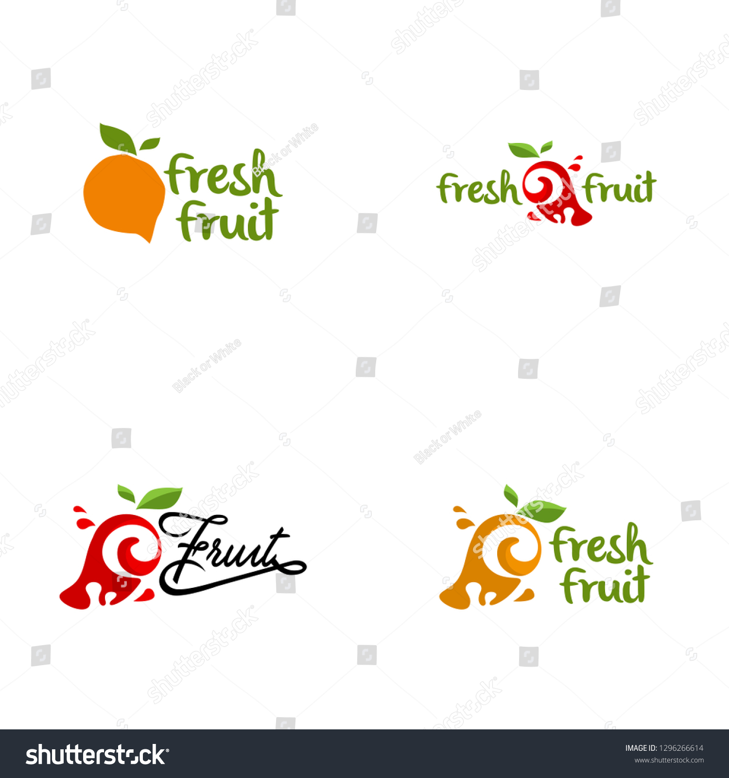 Fruit Logos Template - Royalty Free Stock Vector 1296266614 - Avopix.com