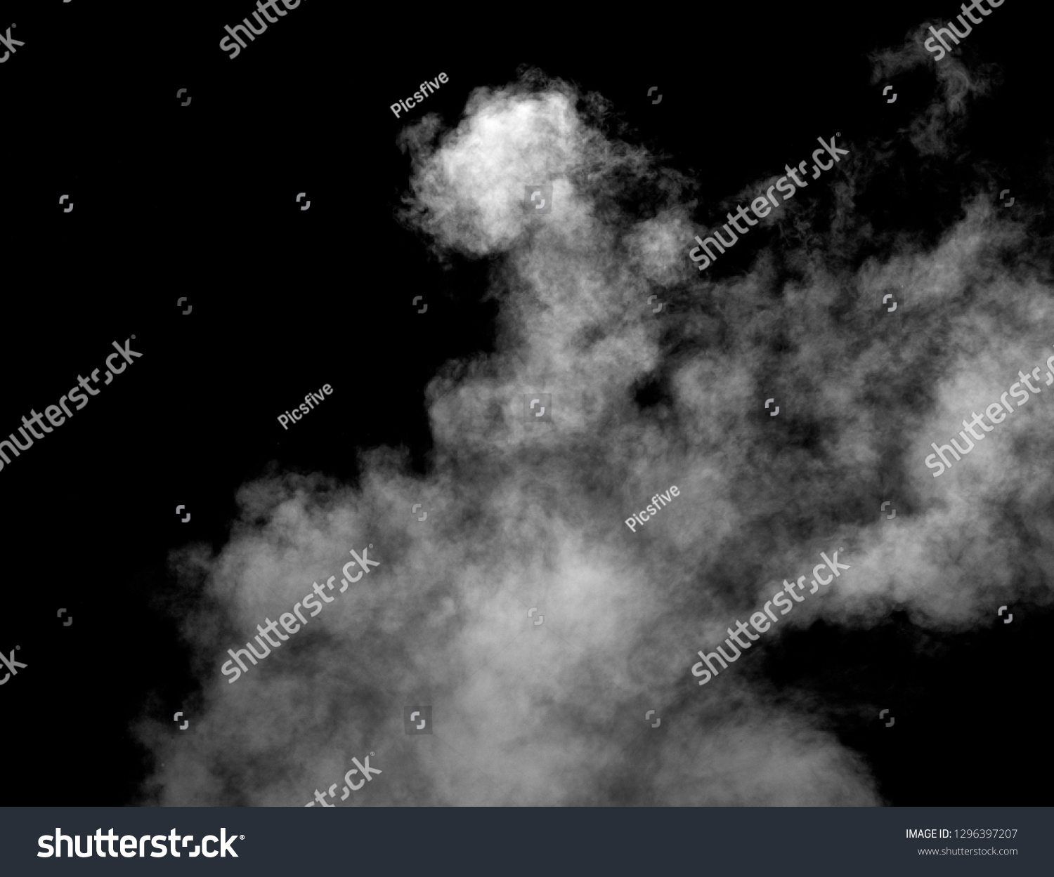close up of steam smoke on black background #1296397207