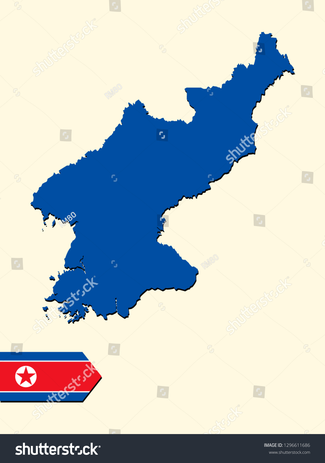 North Korea map with national flag - Royalty Free Stock Vector ...