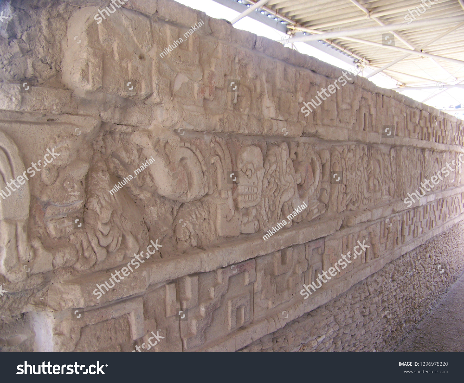 Tula, Mexico, November 28, 2016. Bas-relief at Tula Archaeological Site, Mexico on November 28, 2016. #1296978220