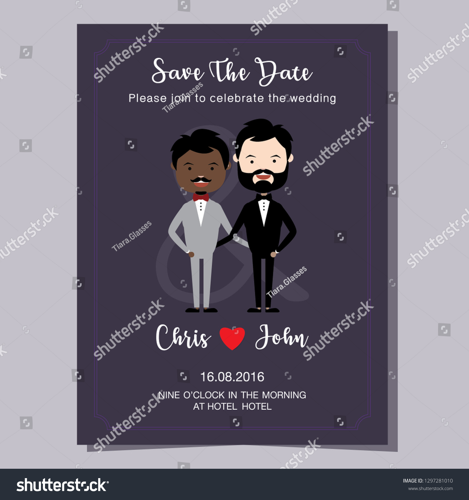 Gay wedding couple. Vector illustration of gay - Royalty Free Stock ...