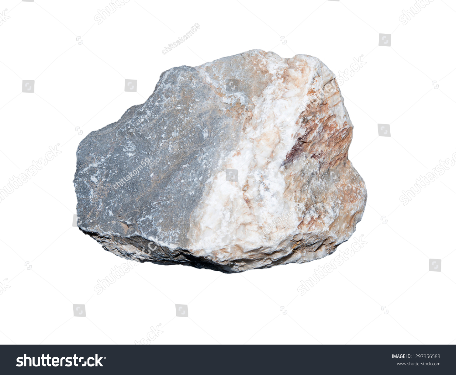 stones isolated on white background.Big granite rock stone,rock stone isolated on white background. #1297356583
