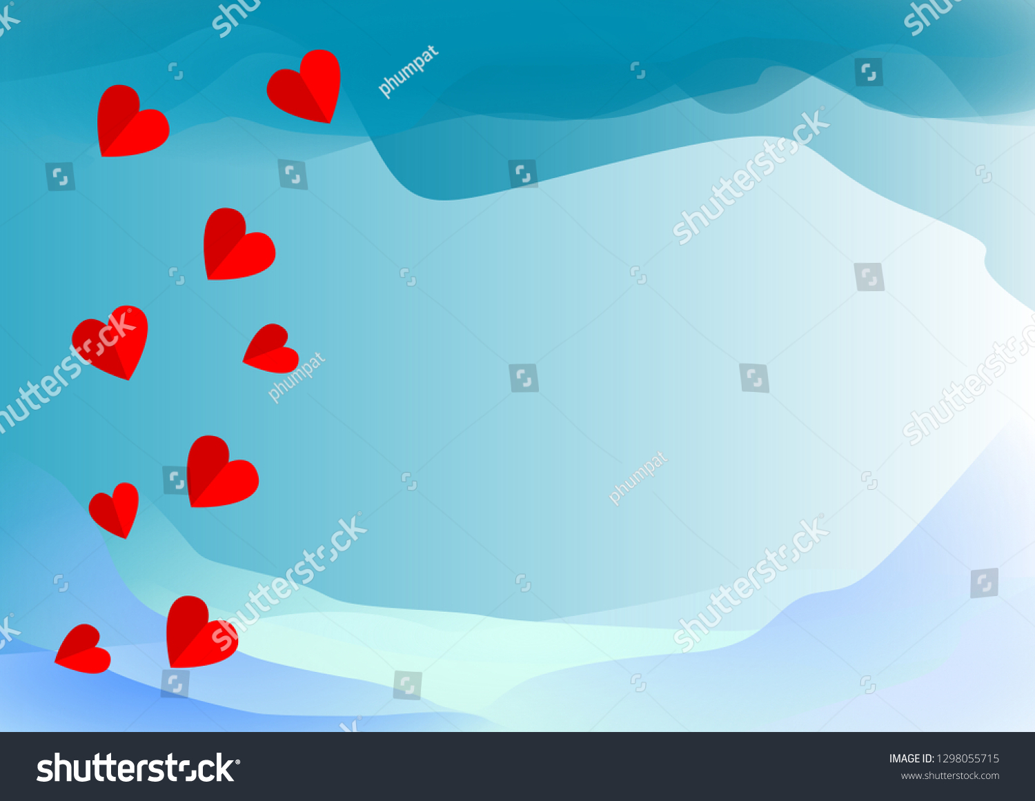abstract blue color background with heart #1298055715