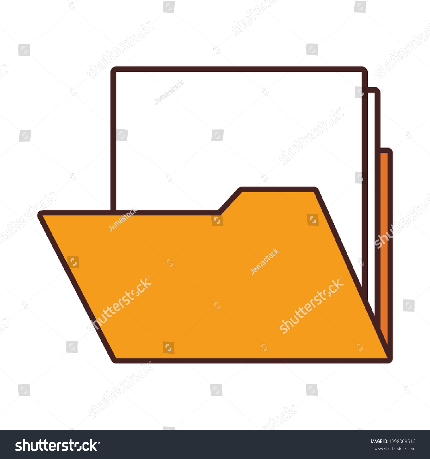 documents folder cartoon - Royalty Free Stock Vector 1298068516 ...