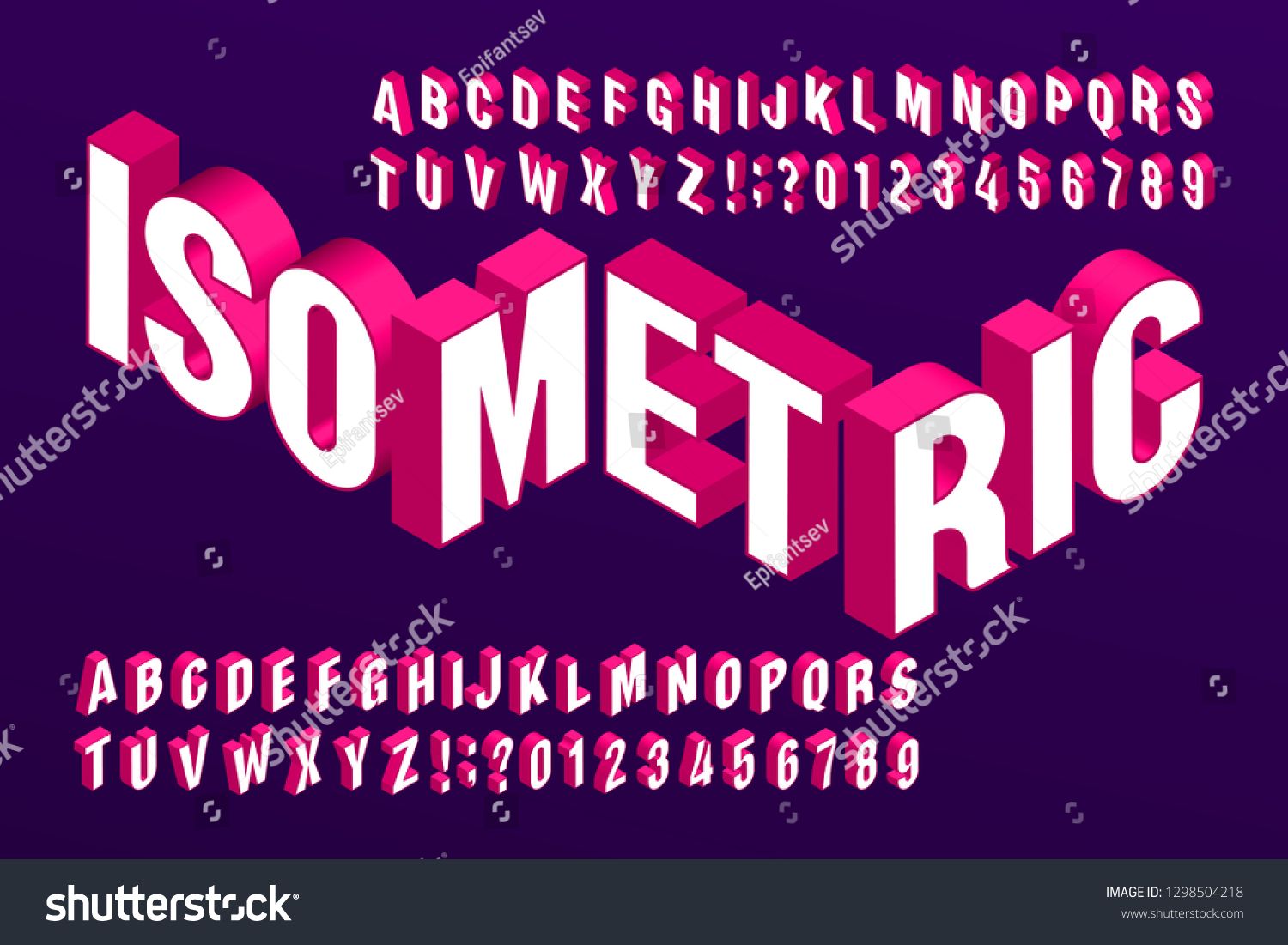 3D Isometric Alphabet Font. 3d Effect Letters - Royalty Free Stock ...