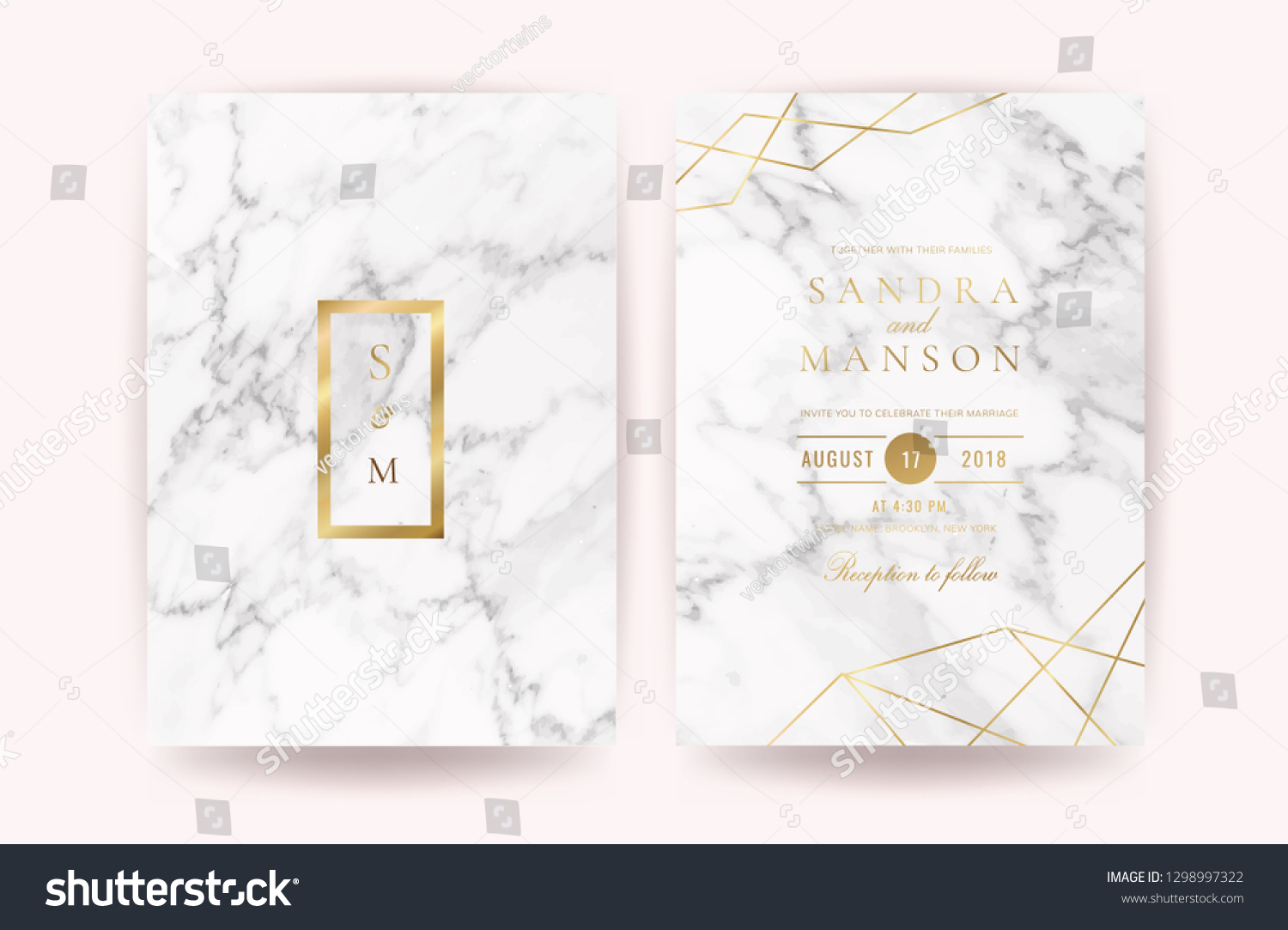 Marble Wedding invitation. Design with Luxury - Royalty Free Stock ...