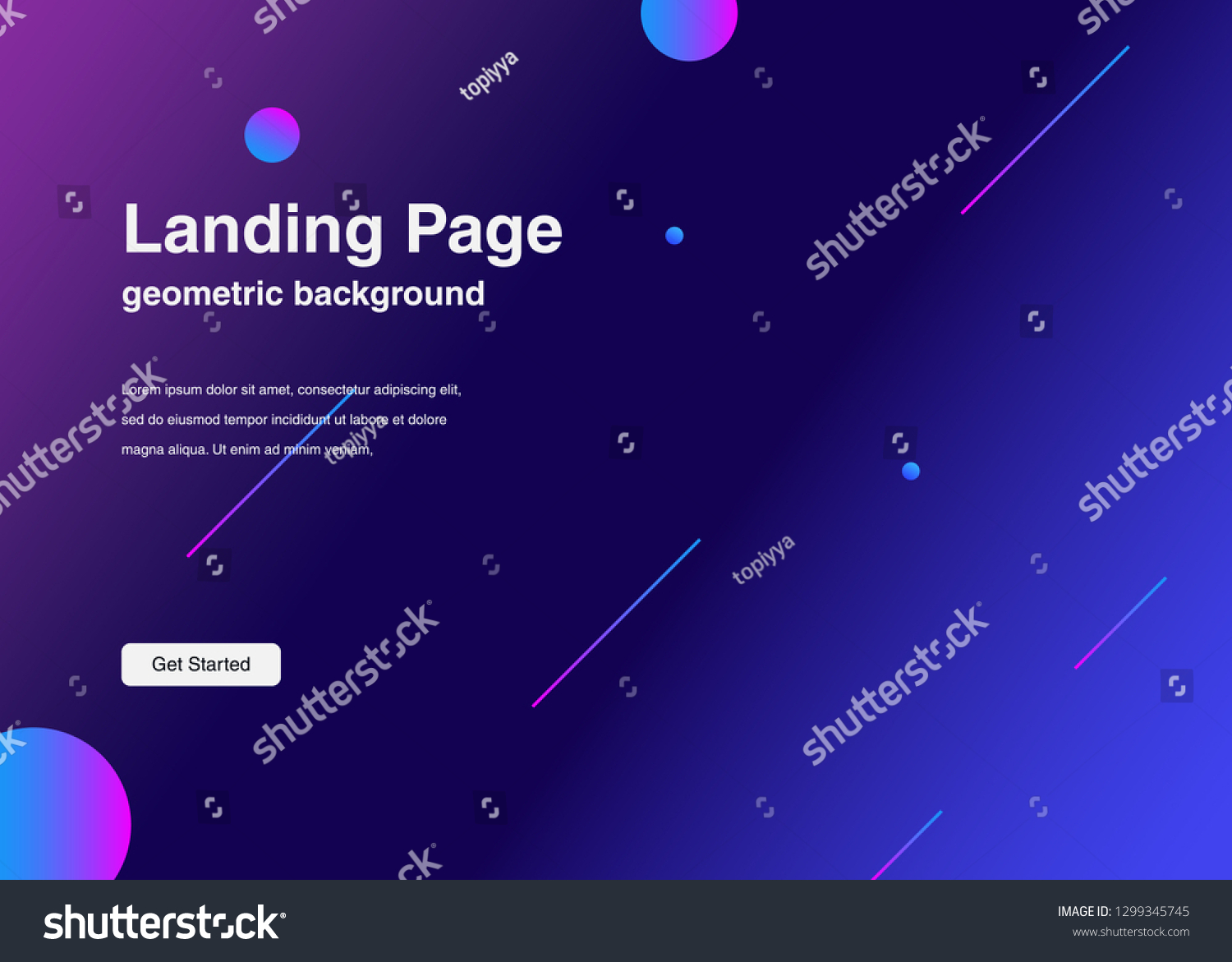 Minimal geometric background Dynamic shapes composition for landing page #1299345745