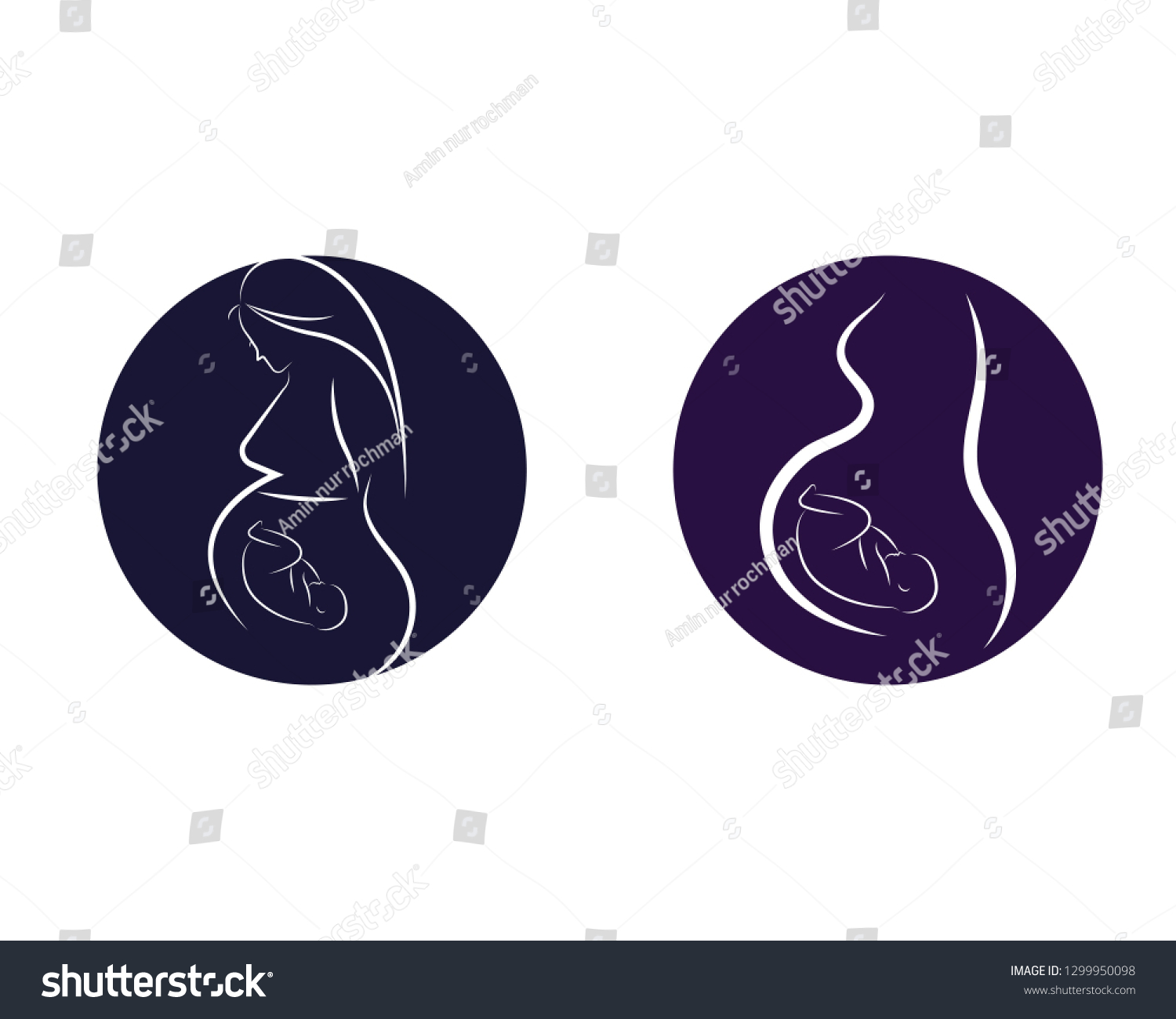 Pregnant Women Isolated Vector Symbol Vector Royalty Free Stock