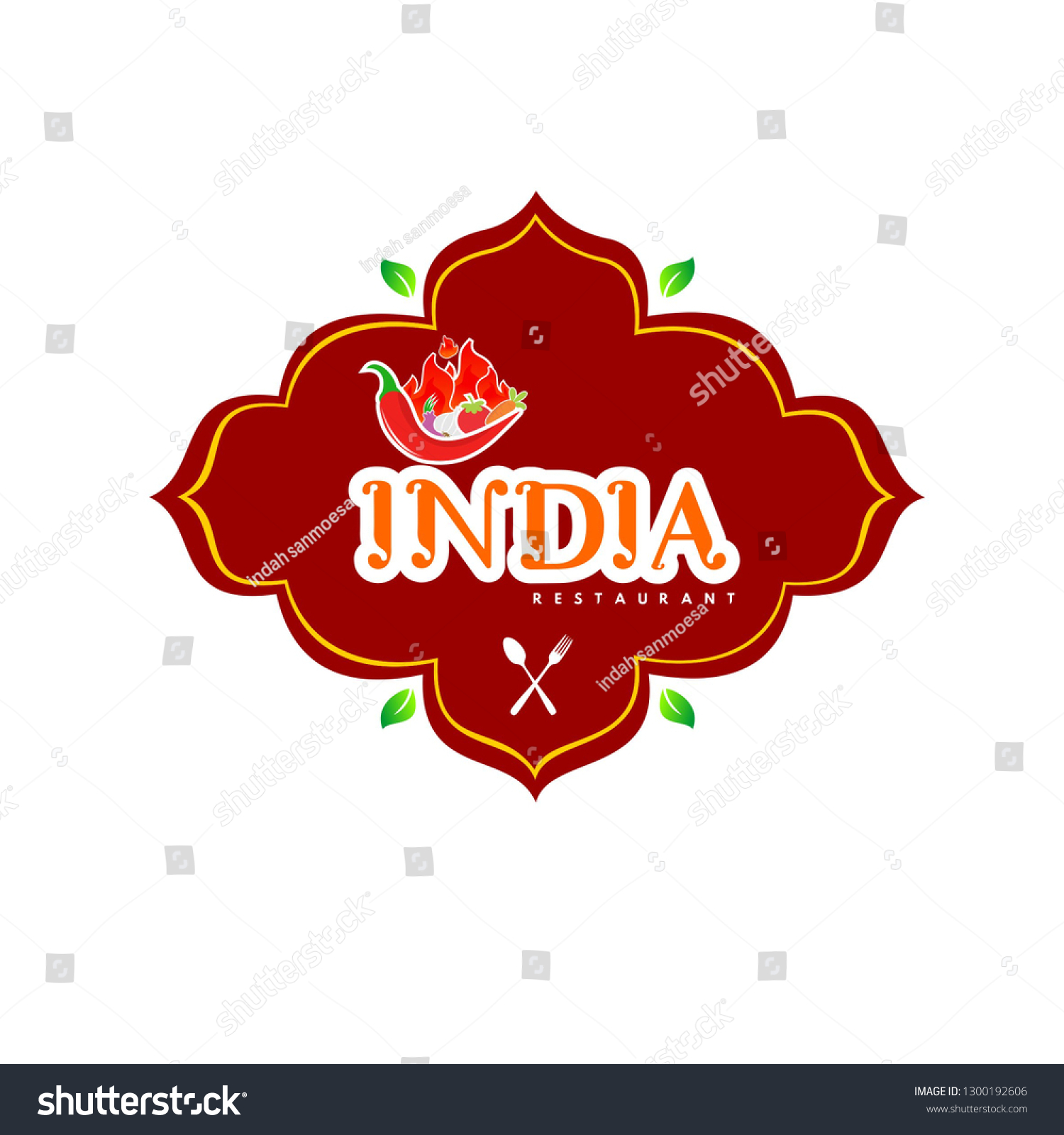 indian vegetarian restaurant logo design art 8 - Royalty Free Stock ...