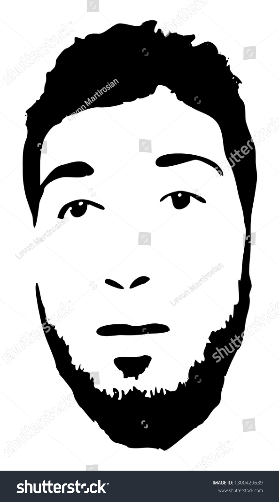 Graffiti stencil face. Young man graffiti Royalty Free Stock Vector 1300429639