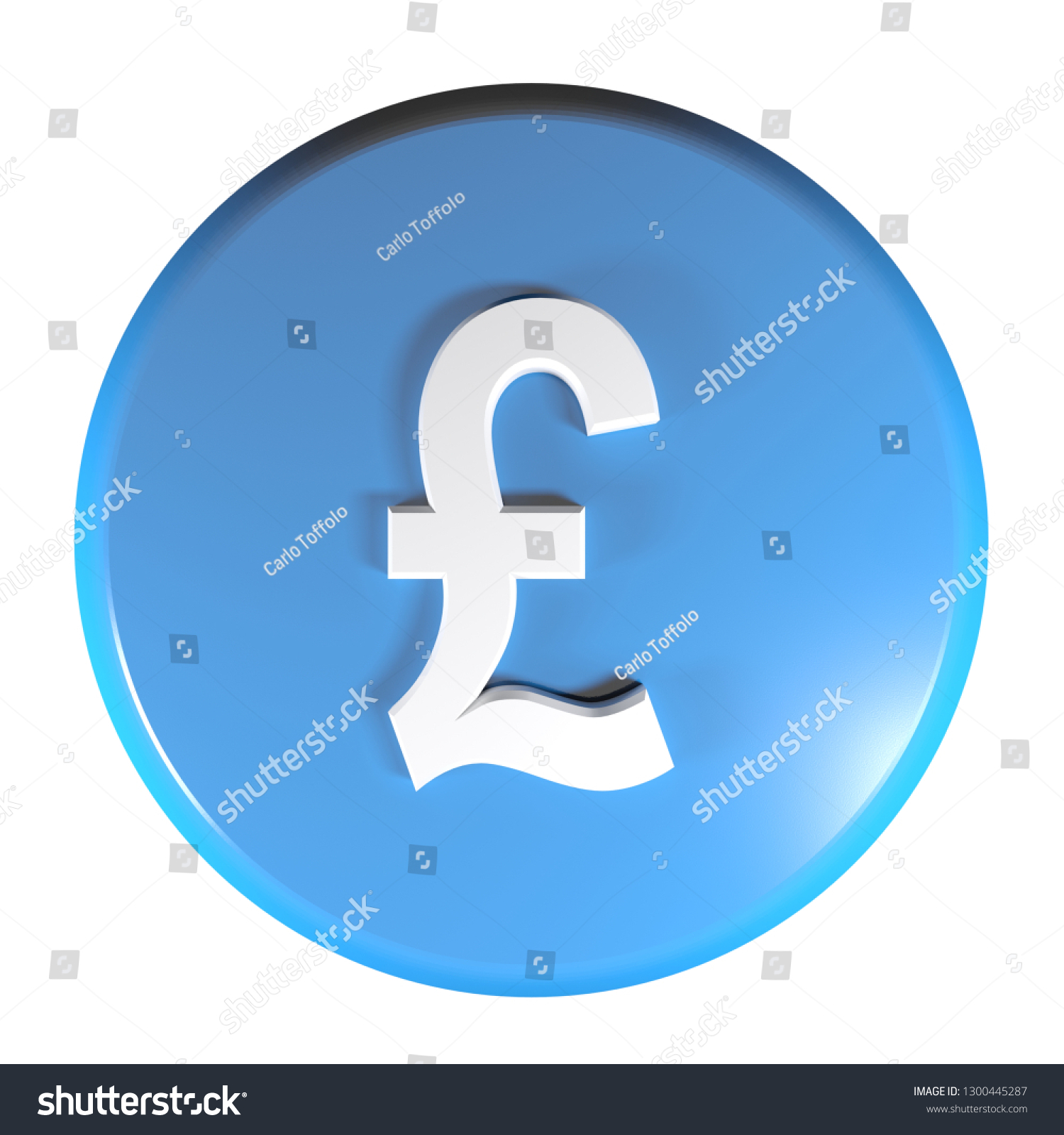 A Blue Circle Push Button With The Symbol Of Royalty Free Stock Photo