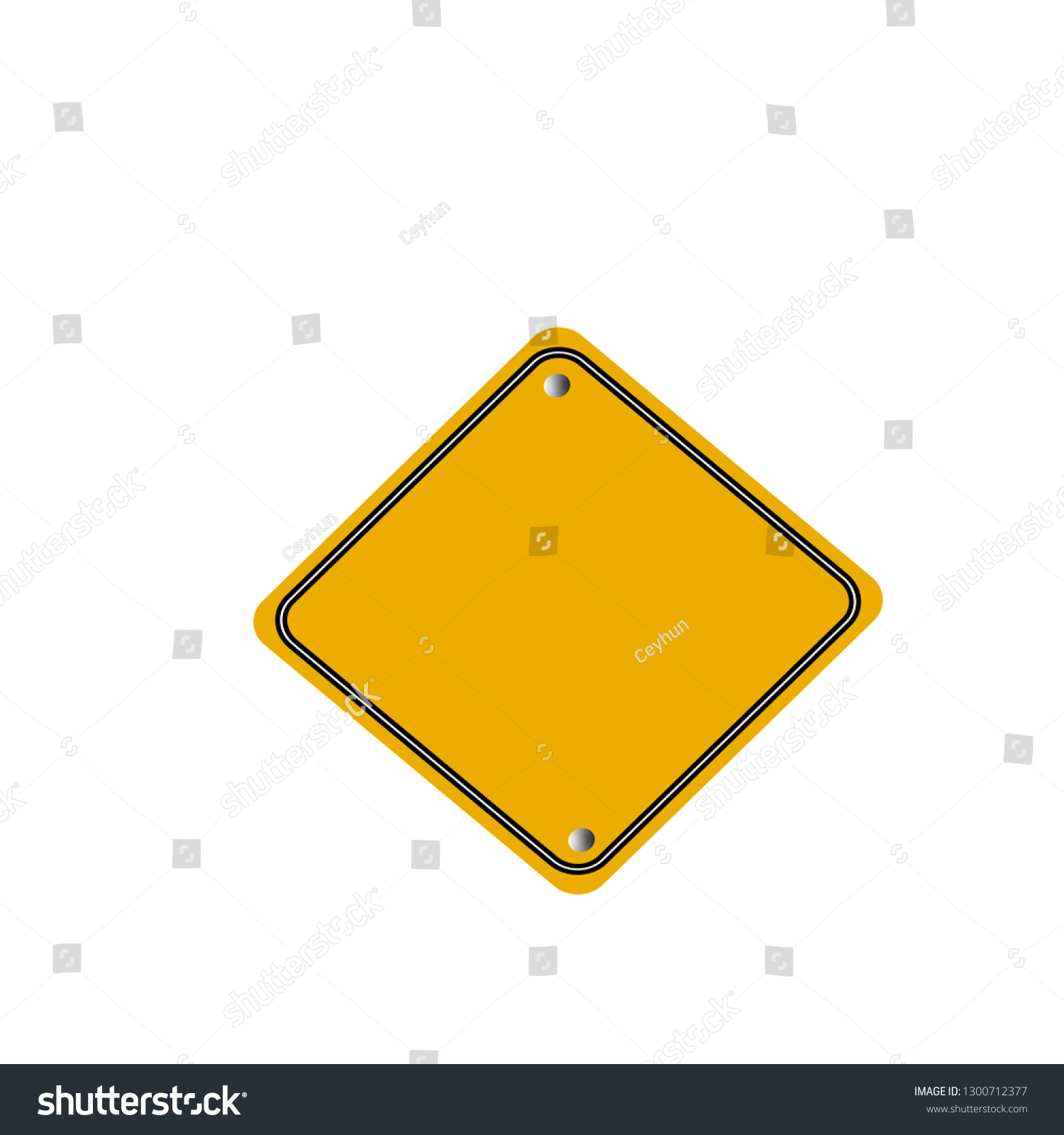 Yellow traffic sign  #1300712377