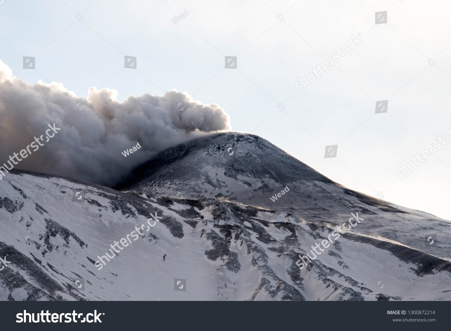 Sicilian volcano Etna erupted with spectacular explosions and ash emissions #1300872214