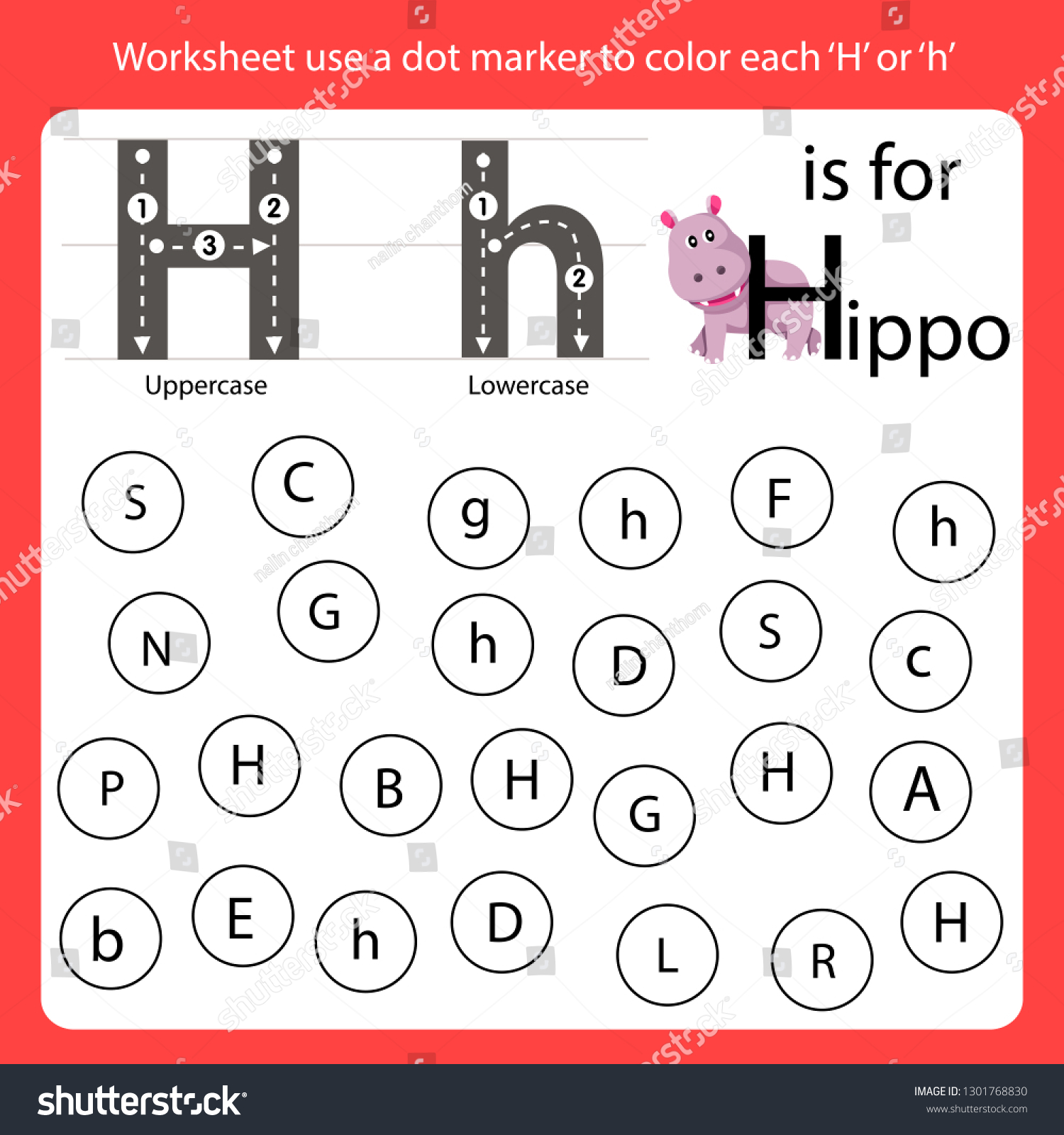 Find The Letter Worksheet Use A Dot Marker To - Royalty Free Stock ...