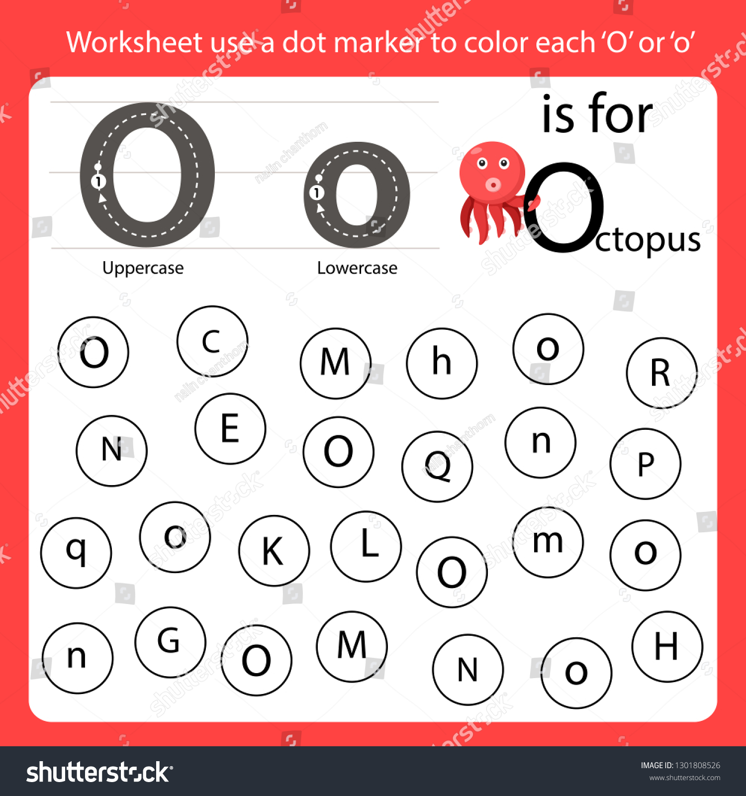 Find The Letter Worksheet Use A Dot Marker To - Royalty Free Stock ...