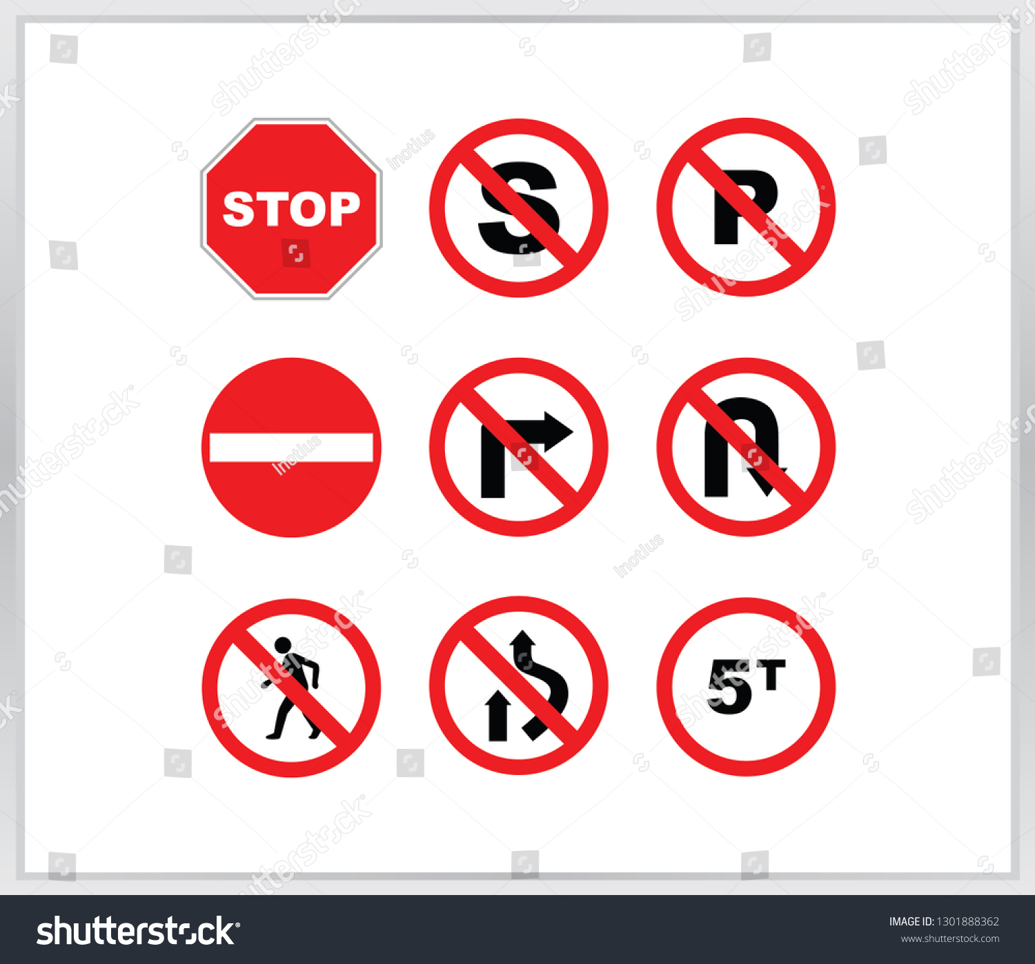 Standart signs of ban. prohibited signs, logo - Royalty Free Stock ...