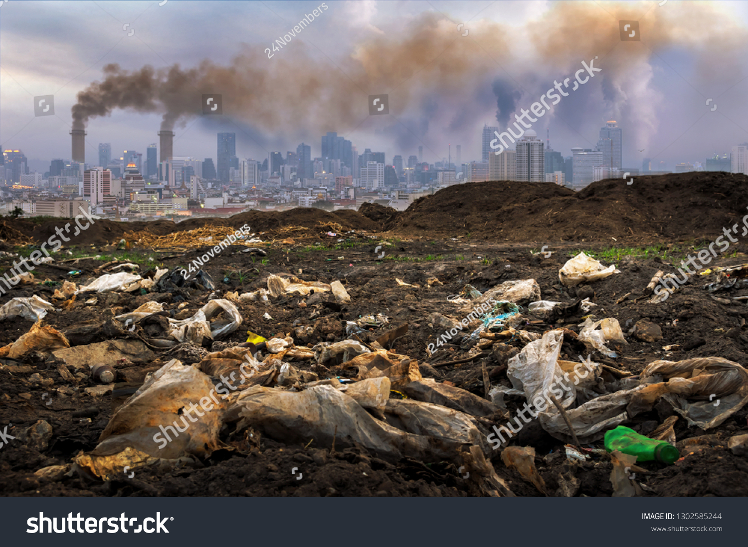 Toxic waste from human hands Industries that create pollution and cities that are affected by pollution. #1302585244