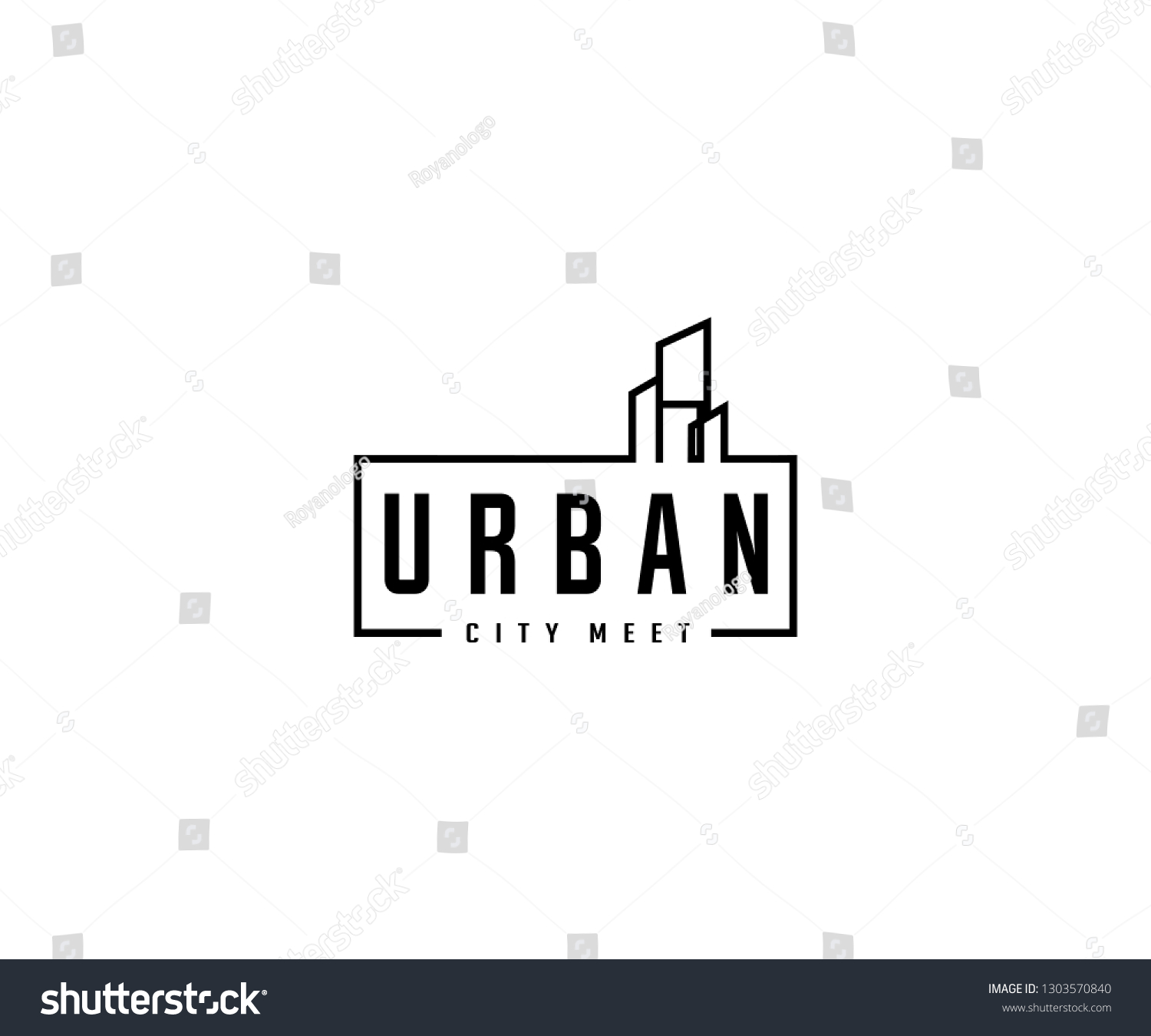 urban city meet logo template - Royalty Free Stock Vector 1303570840 ...
