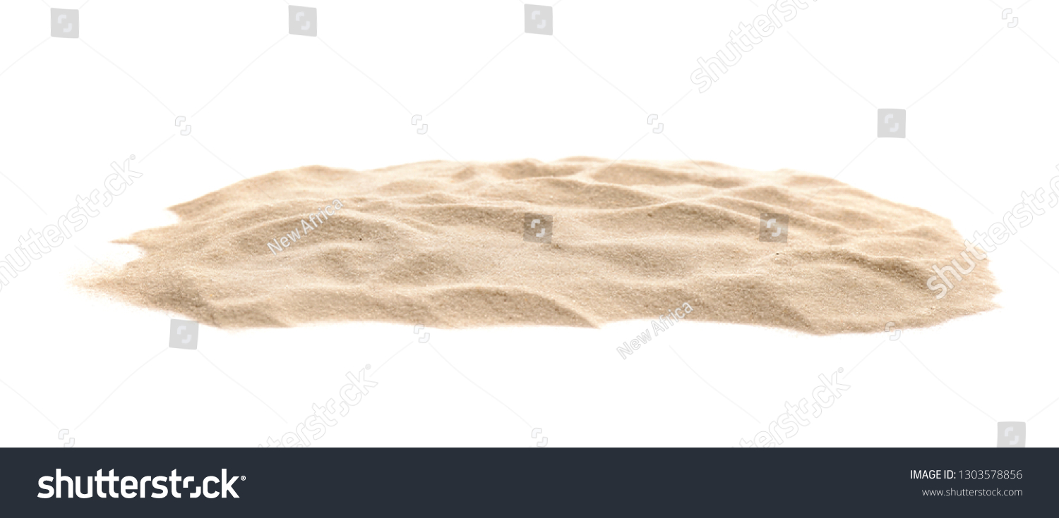 Heap of dry beach sand on white background #1303578856