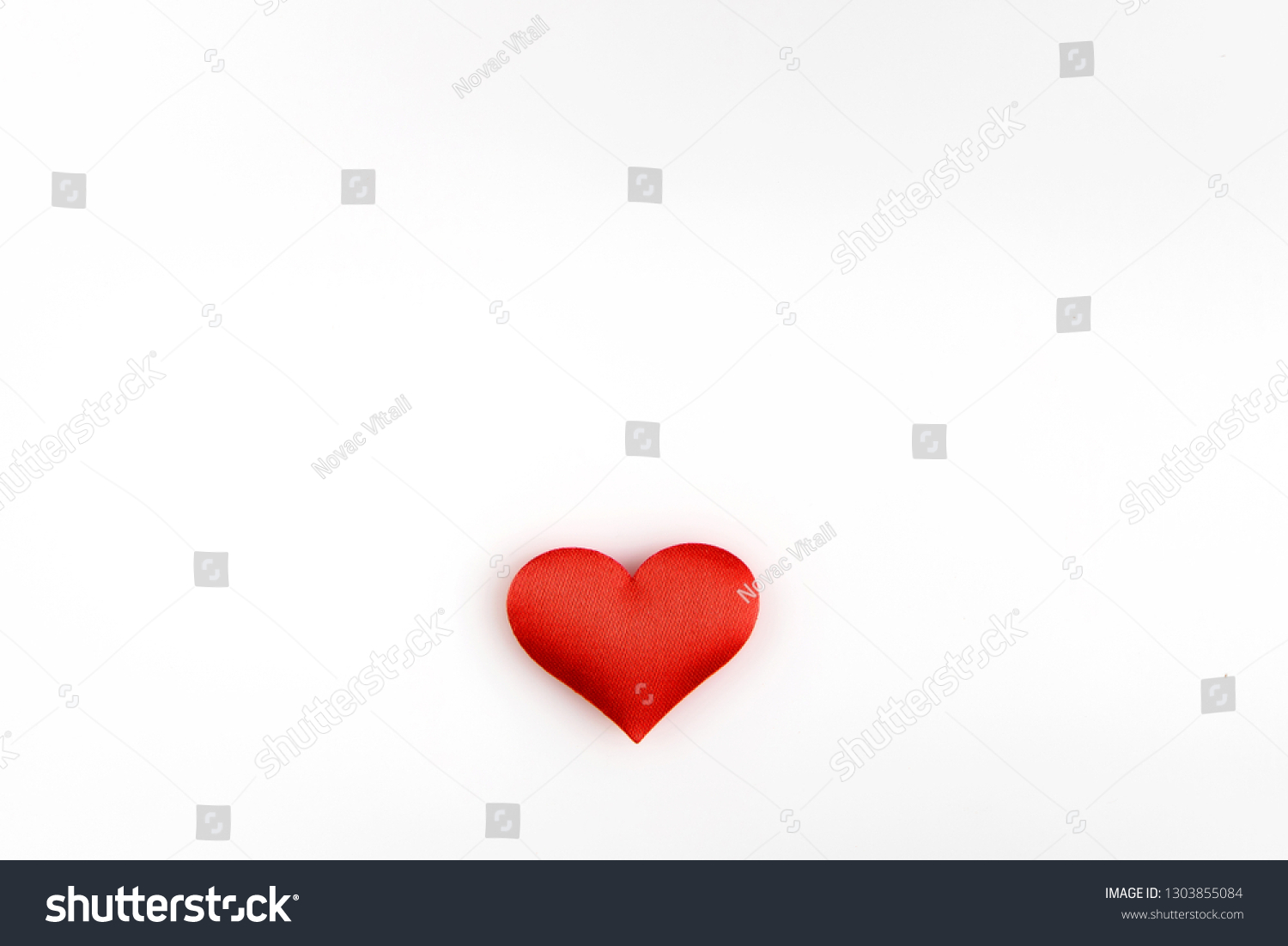 Valentine day background with red hearts isolated on white background.Heart Love symbol.Space for text.top view  #1303855084