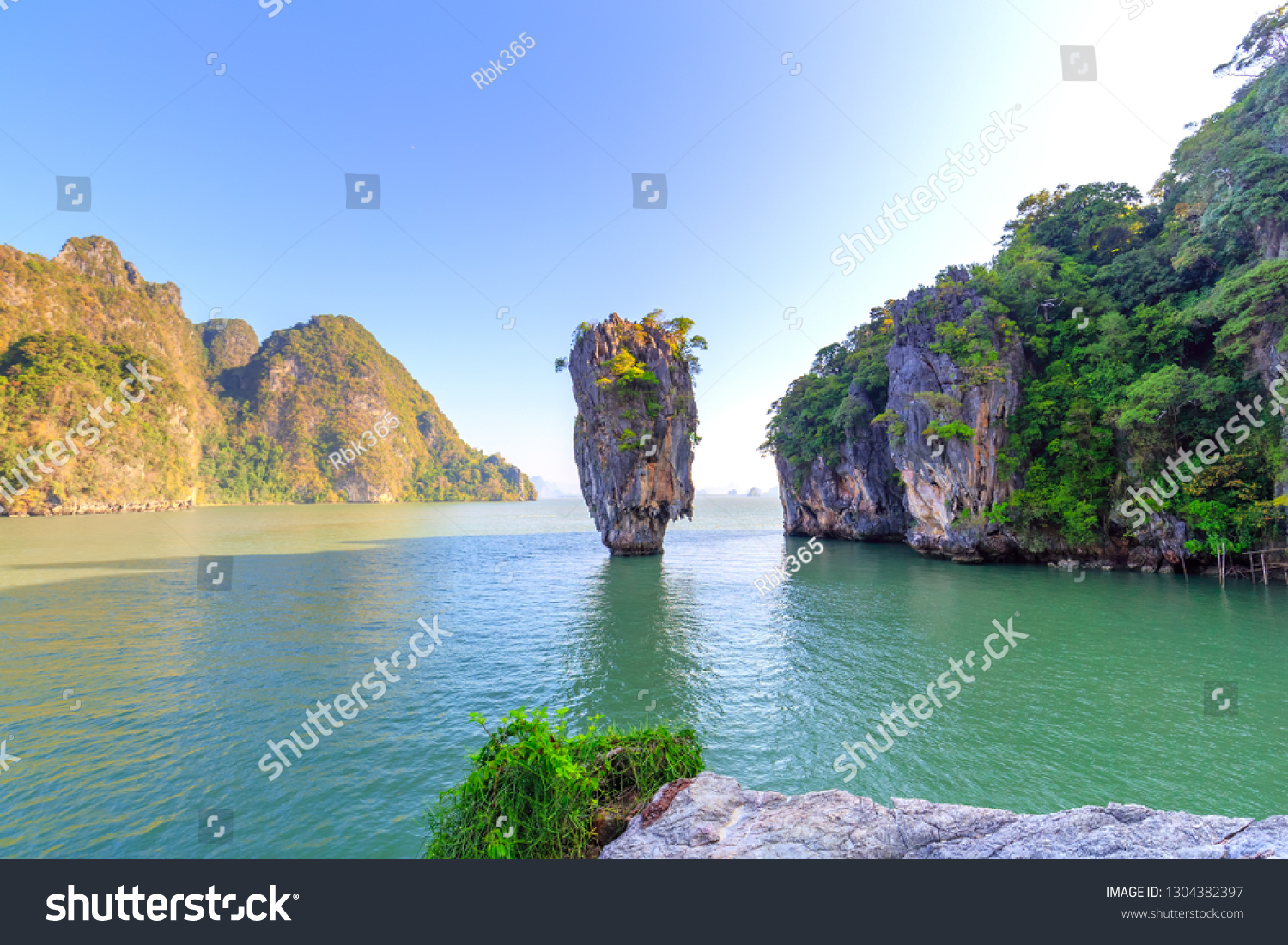 James Bond island near Phuket in Phang Nga bay in Thailand #1304382397
