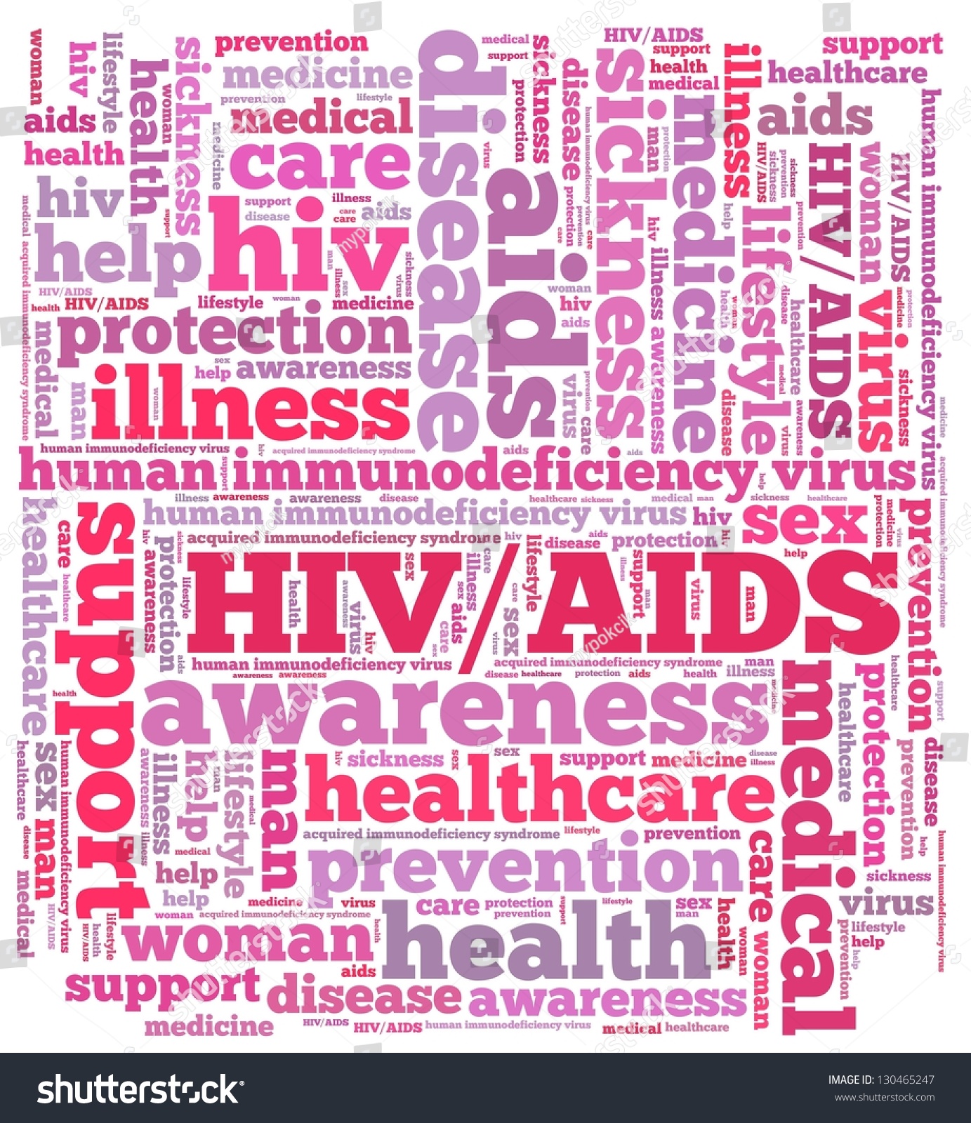 HIV and AIDS in word collage - Royalty Free Stock Photo 130465247 ...