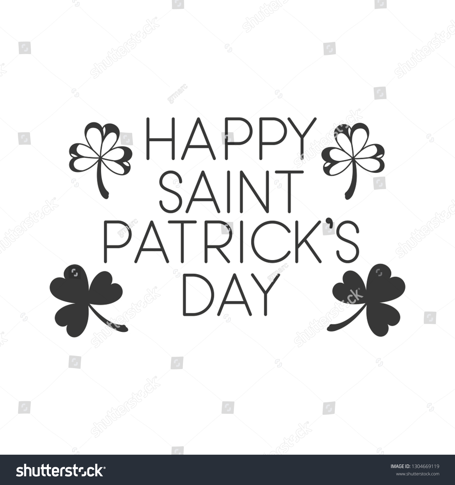 Happy Saint Patrick`s Day Label Isolated Icon Royalty Free Stock