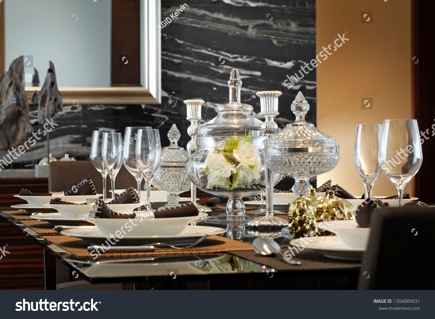 Luxury dining settings  #1304889031