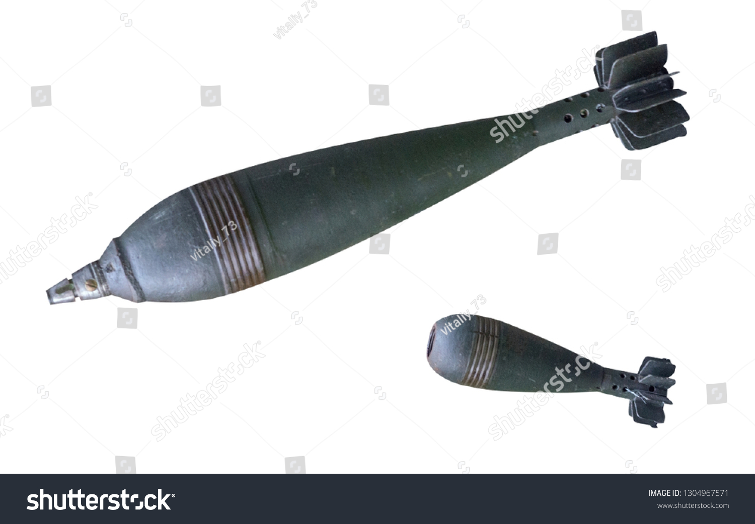 Aerial Bomb Of World War II, Isolated On White - Royalty Free Stock ...