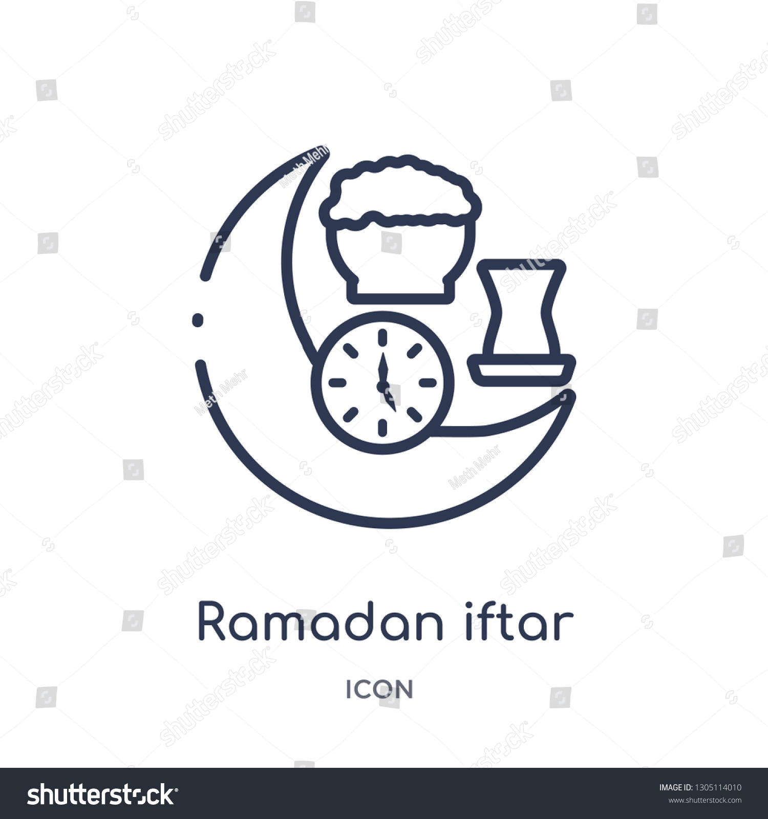 Ramadan Iftar Icon From Religion Outline - Royalty Free Stock Vector 